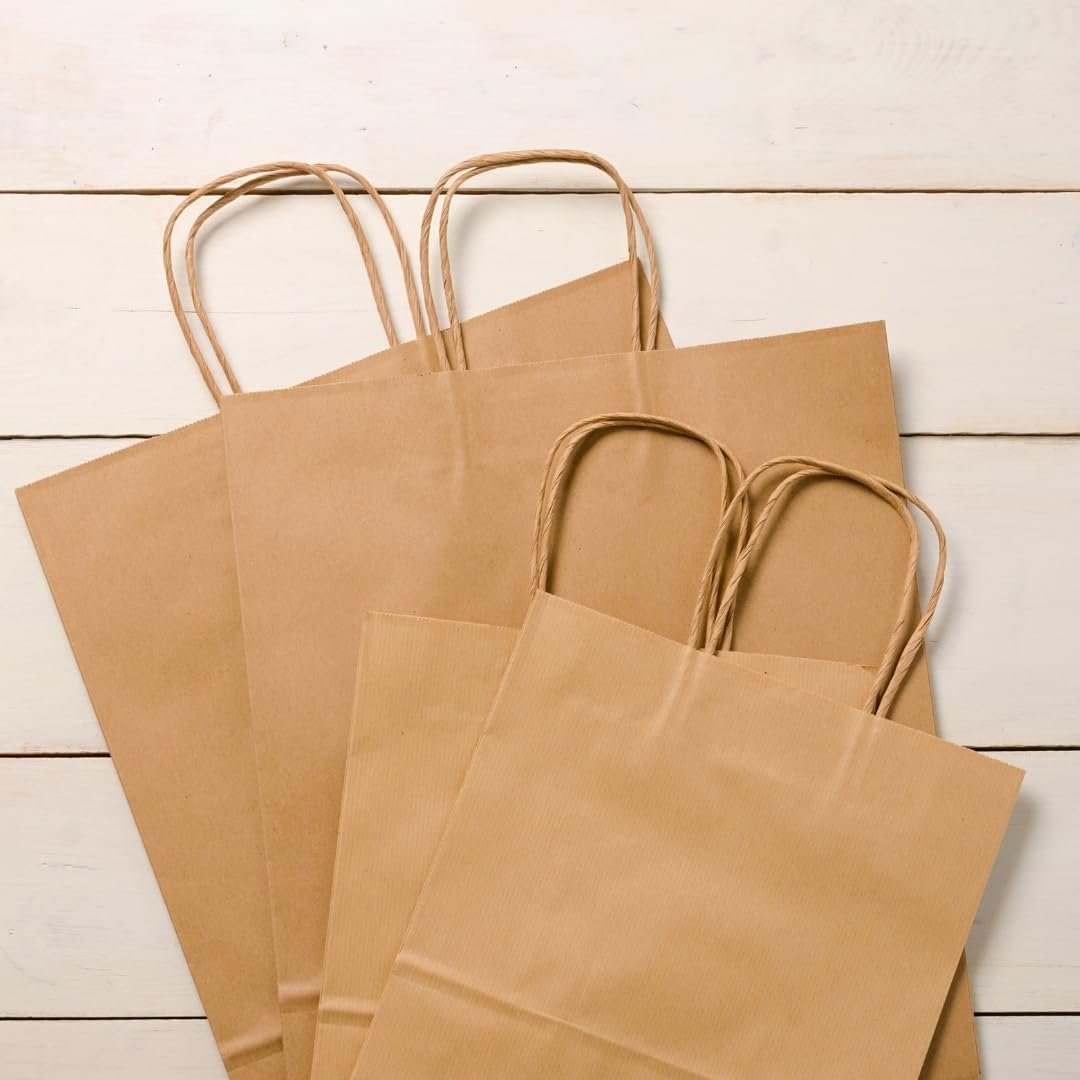 Lot de 20 Sacs en papier kraft avec poignées – Image 3
