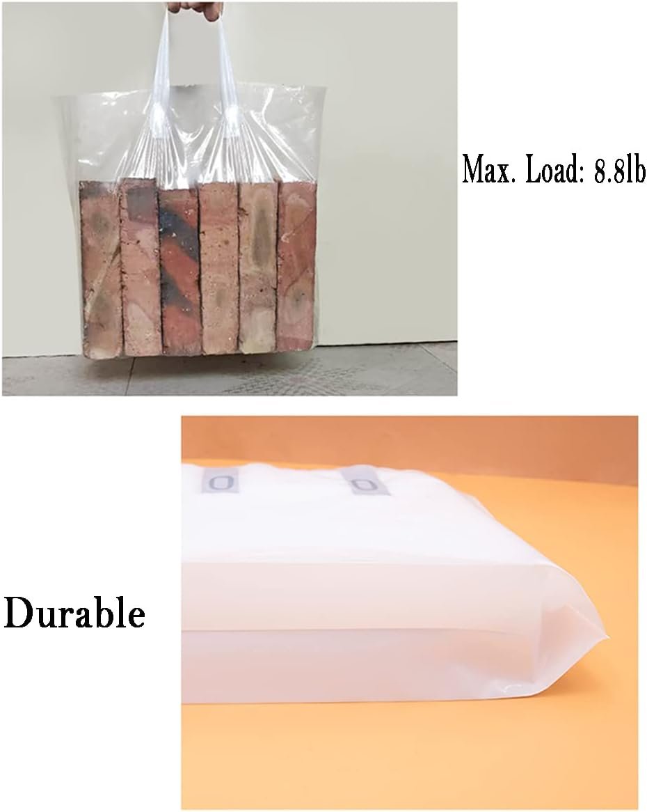 Lot de 100 Sacs plastiques avec poignées souples – Image 3