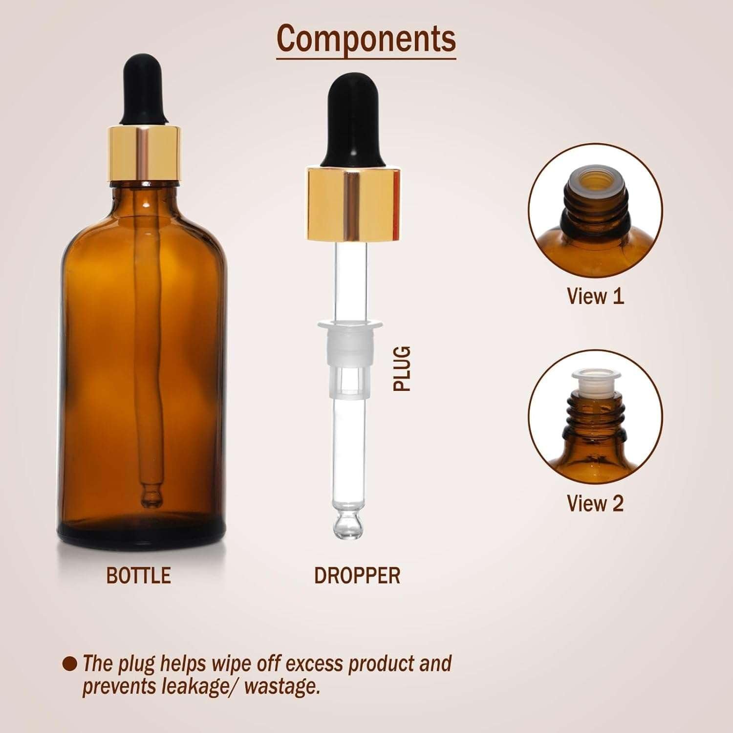 Lot de 20 Flacons compte-gouttes 100ml en verre ambré – Image 3