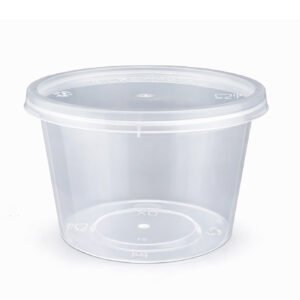 Lot de 100 Pots plastiques alimentaires avec couvercle hermétique