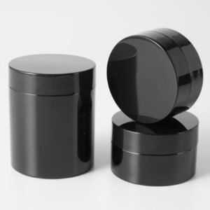 Lot de 12 Pots cosmétiques noirs premium