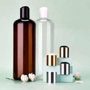 Lot de 12 Flacons cosmétiques cylindriques avec bouchon flip-top