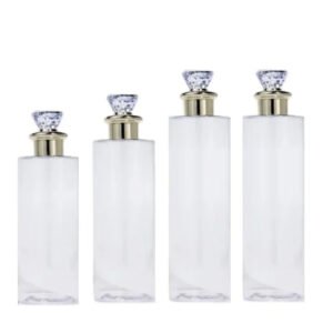 Lot de 12 Flacons cosmétiques luxe avec bouchon décoratif