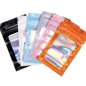 Lot de 100 Doypacks holographiques avec fenêtre