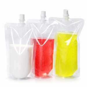 Lot de 100 Doypacks transparents avec bec verseur